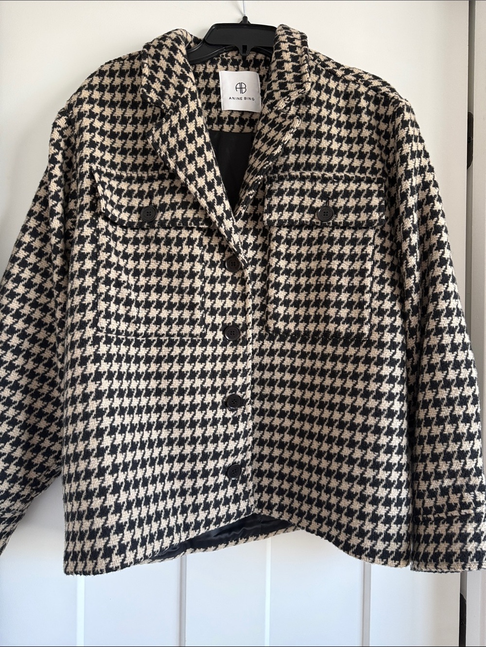 Anime bing houndstooth oversized jacket